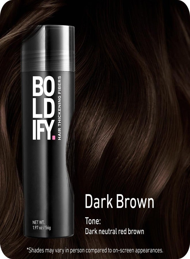 BOLDIFY Hair Fibers (2 x 56g) - Fill In Thinning and Fine Hair for an Instantly Fuller, Thicker Look - 14 Shades for Women & Men - Dark Brown - Image 2